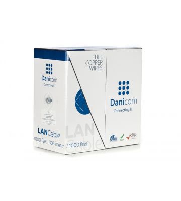 Cable flexible DANICOM CAT6 UTP de 305 m en rollo - PVC (Fca)