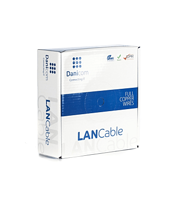Cable rígido DANICOM CAT6A U/UTP de 50 m en rollo - LSZH (Dca)