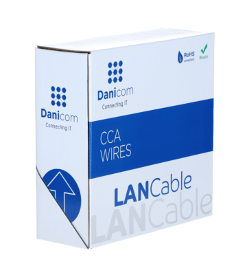 Cable CAT5e F/UTP de 100 m en carrete, rígido, gris, CCA