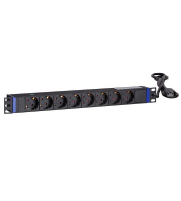 Regleta de 8 tomas de corriente de 19 pulgadas con enchufe C14