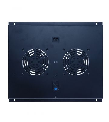 Kit de ventilación con 2 ventiladores y termostato, apto para armarios de servidores de 600 mm de profundidad.
