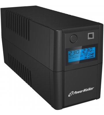 Sistema de alimentación ininterrumpida (UPS) PowerWalker Line-Interactive de 650 VA-L