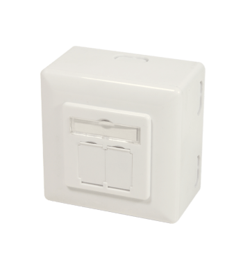 Caja de montaje en superficie CAT6a UTP/STP, color marfil