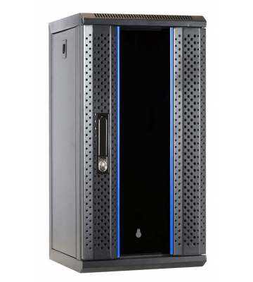 Armario para servidores de 10 pulgadas y 12U con puerta de cristal, 312 x 310 x 618 mm (ancho x profundidad x alto).