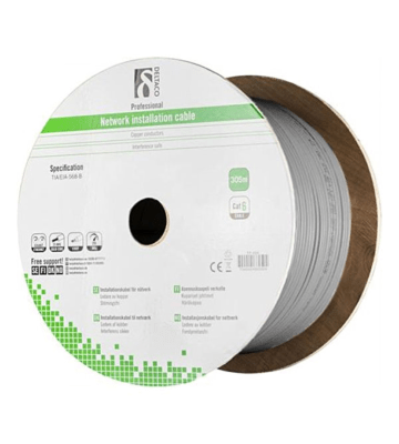 Cable Alfaco Cat6 F/UTP rígido en carrete de 305 m, gris LSZH - (Eca)