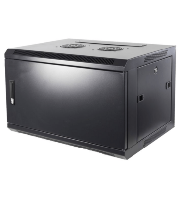 Armario de pared 4U con puerta metálica de 600x450x280 mm (ancho x profundidad x alto)