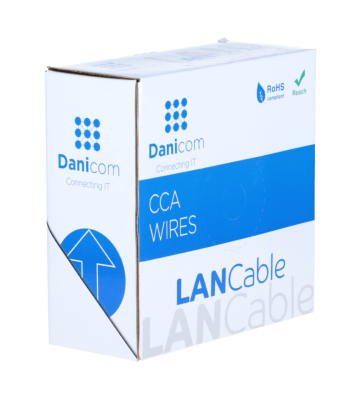Cable CAT6 U/UTP de 50 m en carrete, flexible, gris, CCA