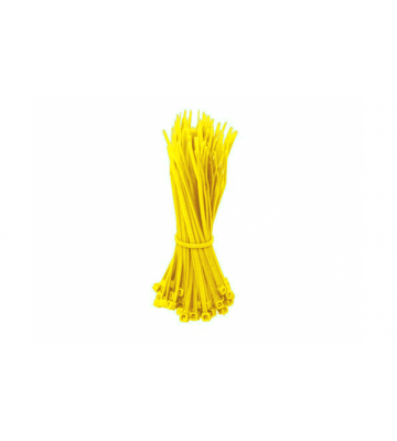 Bridas para cables de 140 mm, color amarillo - 100 unidades