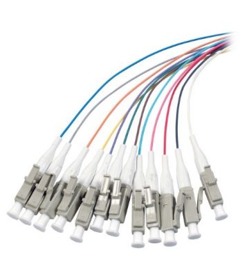 Juego de 12 piezas de latiguillos de fibra de vidrio OM3 de colores