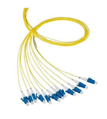 Latiguillo de fibra óptica OS2 amarillo LC/PC - 12 unidades
