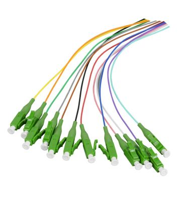 Juego de 12 piezas de latiguillos de fibra de vidrio OS2 de colores LC-APC