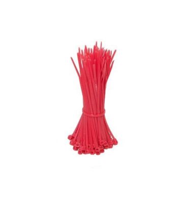 Bridas para cables de 140 mm, rojas - 100 unidades
