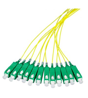 Cable flexible de fibra de vidrio OS2 amarillo SC/APC - 12 piezas