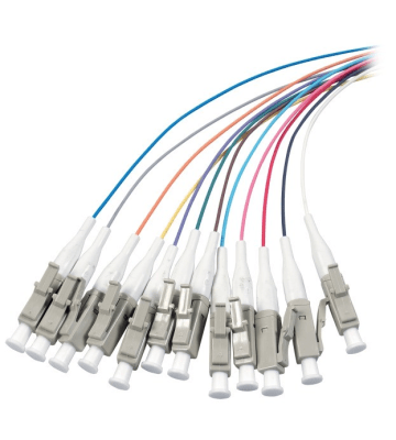 Juego de 12 piezas de cable de fibra de vidrio OS2 con conector de color LC