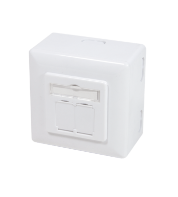 Caja de montaje en superficie CAT5e UTP/STP, blanca