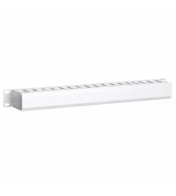 Canaleta para cables de 19 pulgadas con placa de cubierta 1U - blanca