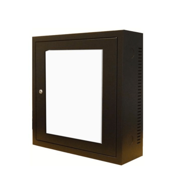 Armario de pared 3U con puerta de cristal de 185 mm de profundidad.