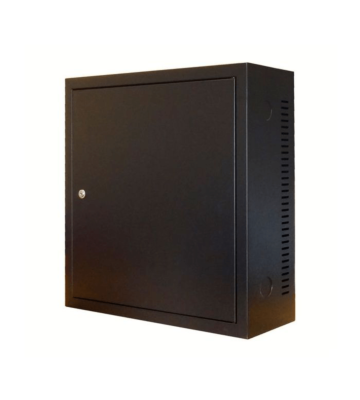 Armario de pared 3U con puerta metálica de 185 mm de profundidad.