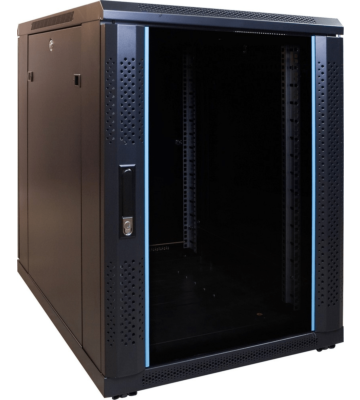 Armario para miniservidor de 15U con puerta de cristal, 600x800x860 mm (ancho x profundidad x alto).