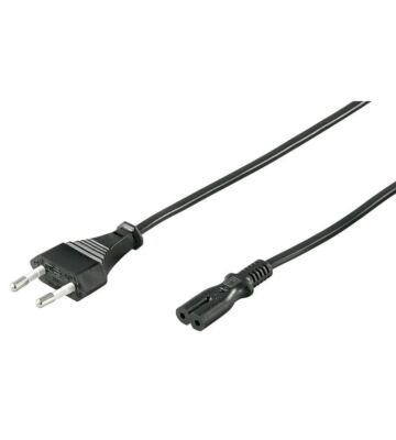 Cable de alimentación con enchufe europeo a C7, 1,50 m, negro