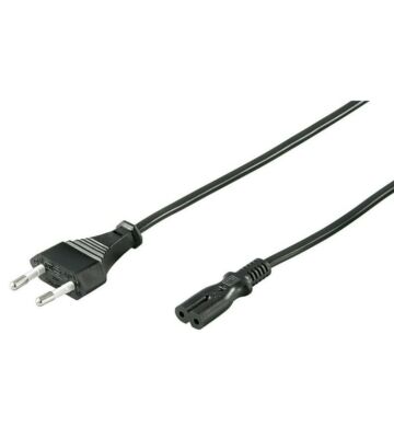 Cable de alimentación con enchufe europeo a C7, 5 m, negro