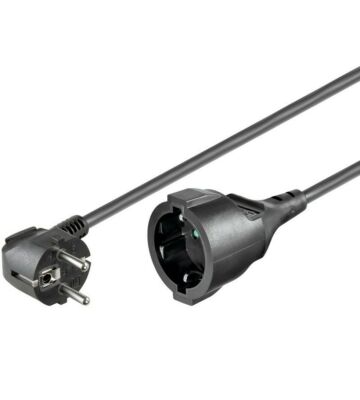 Cable de extensión Schuko de 2 m, color negro
