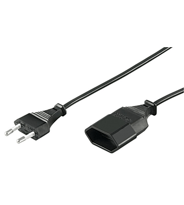 Cable de extensión de alimentación con enchufe europeo de 3 m, color negro