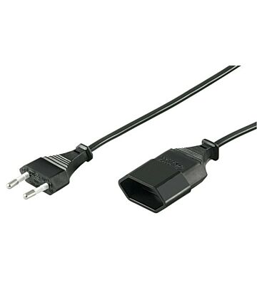 Cable de extensión de alimentación con enchufe europeo de 5 m, color negro