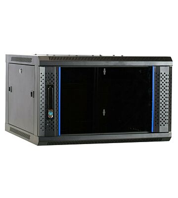Armario de pared 6U sin montar con puerta de cristal 600x600x368 mm (Ancho x Profundidad x Alto)