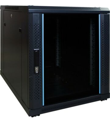 Armario para miniservidor de 12U con puerta de cristal, 600x800x720 mm (ancho x profundidad x alto).