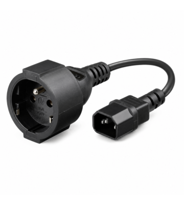 Cable de alimentación de corriente alterna enchufe a C14 Tipo E 0,15 m adaptador - Toma de tierra