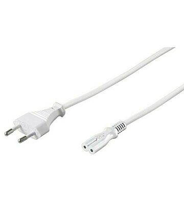 Cable de alimentación con enchufe europeo a C7, 3 m, blanco