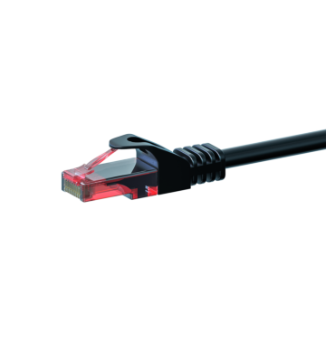 Cable de conexión UTP CAT6 de 0,50 m, negro - 100 % cobre