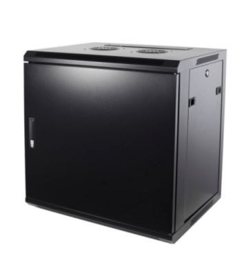Armario de pared de 9U con puerta metálica de 600x450x500 mm (ancho x profundidad x alto)