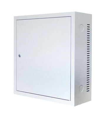 Armario de pared 3U con puerta metálica de 185 mm de profundidad, color blanco.