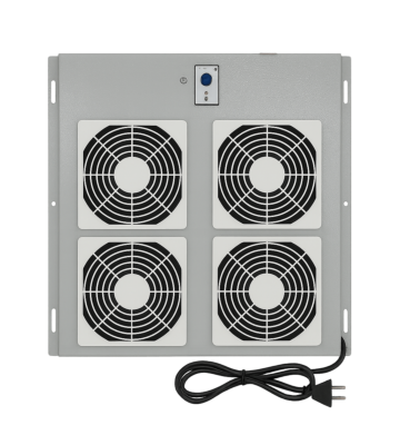 Paquete de ventiladores con 4 ventiladores y termostato, apto para armarios de servidores exteriores.