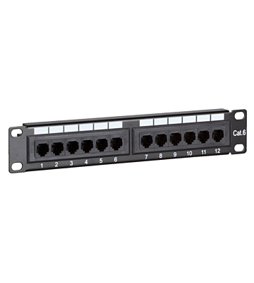 Panel de conexión UTP CAT6 de 10 pulgadas - 12 puertos