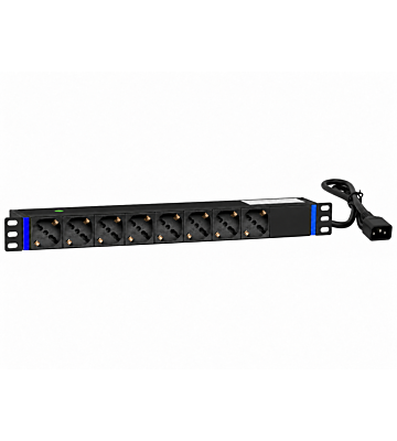 Regleta de enchufes de 19 pulgadas con 8 tomas y enchufe C14 - Italia