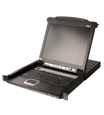 Consola KVM de 1U y 17 pulgadas con conmutador KVM de 8 puertos x PS/2