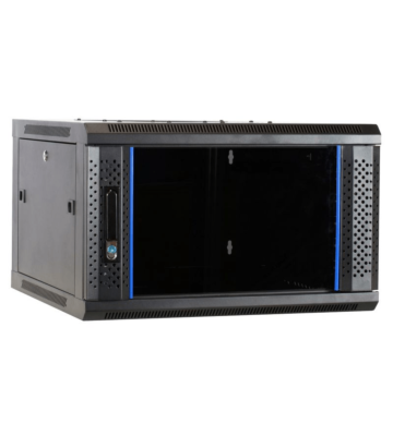 Armario de pared 4U con puerta de cristal de 600x600x280 mm (ancho x profundidad x alto)