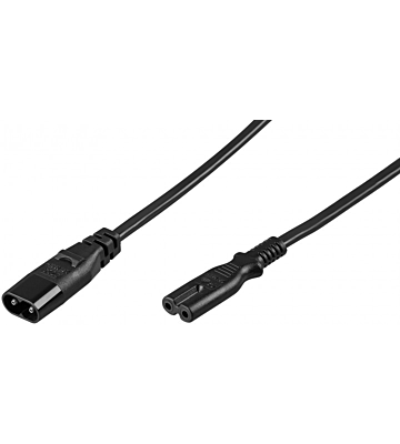 Cable de alimentación C7 a C8 de 2 m, color negro