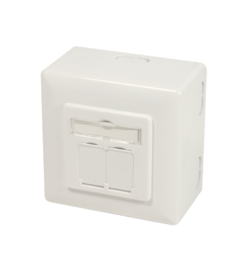 Caja de montaje en superficie CAT6a UTP/STP, color marfil