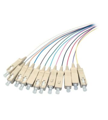 Juego de 12 piezas de cable flexible de fibra de vidrio OM3 de colores SC