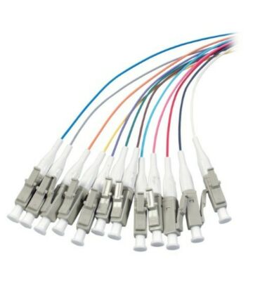 Juego de 12 piezas de latiguillos de fibra de vidrio OM3 de colores