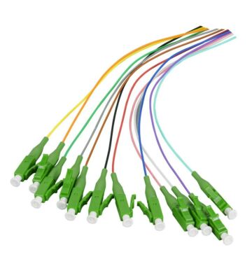 Juego de 12 piezas de latiguillos de fibra de vidrio OS2 de colores LC-APC