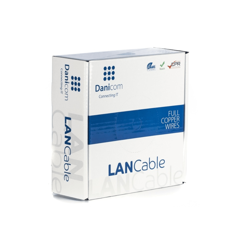 Cable flexible DANICOM CAT6A S/FTP de 50 m en rollo - PVC (Fca)