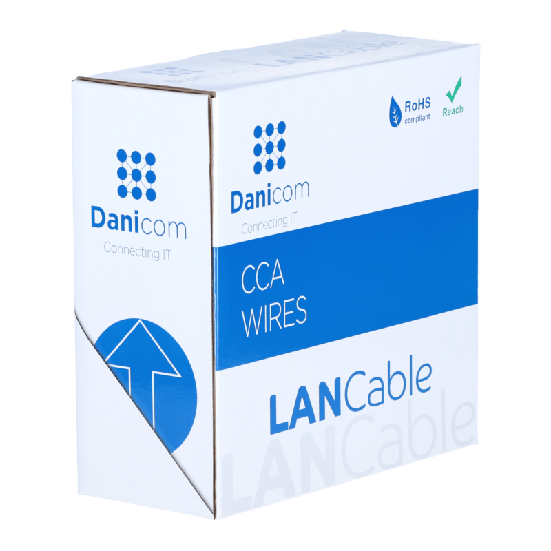 Cable CAT5e F/UTP de 50 m en carrete, flexible, gris, CCA