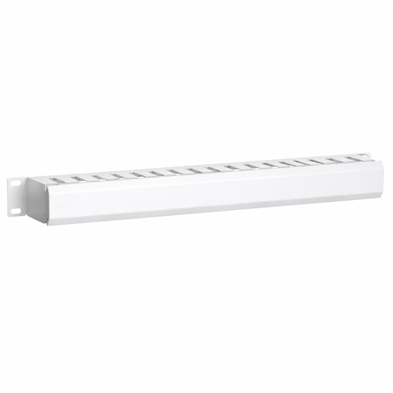 Canaleta para cables de 19 pulgadas con placa de cubierta 1U - blanca