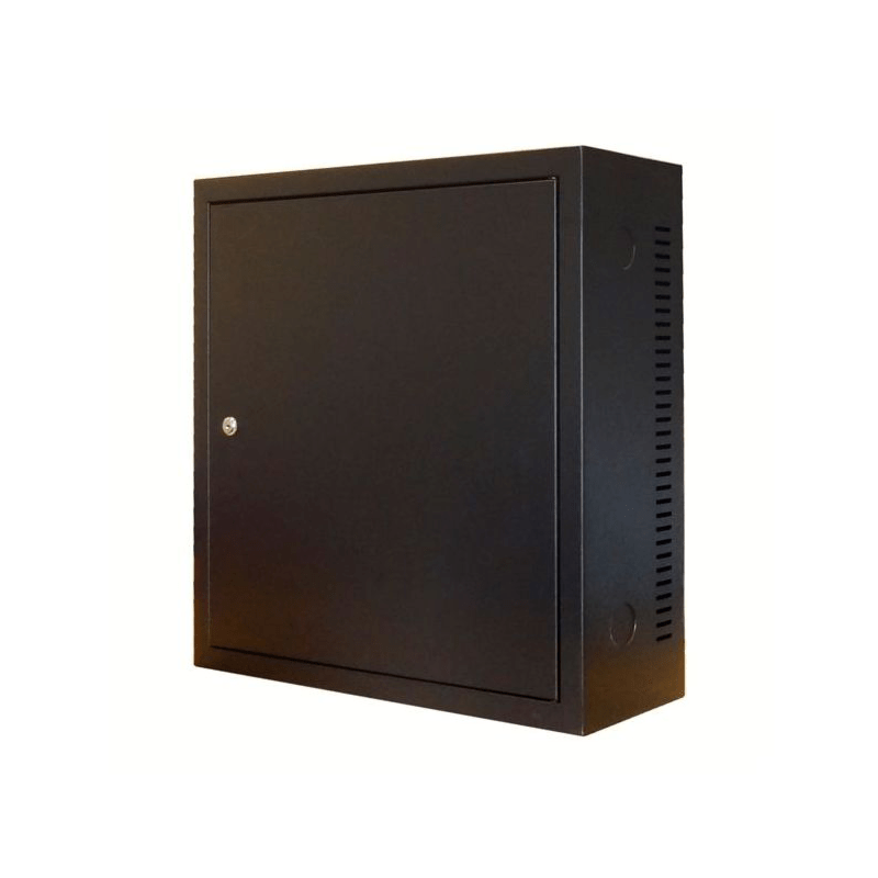 Armario de pared 3U con puerta metálica de 185 mm de profundidad.