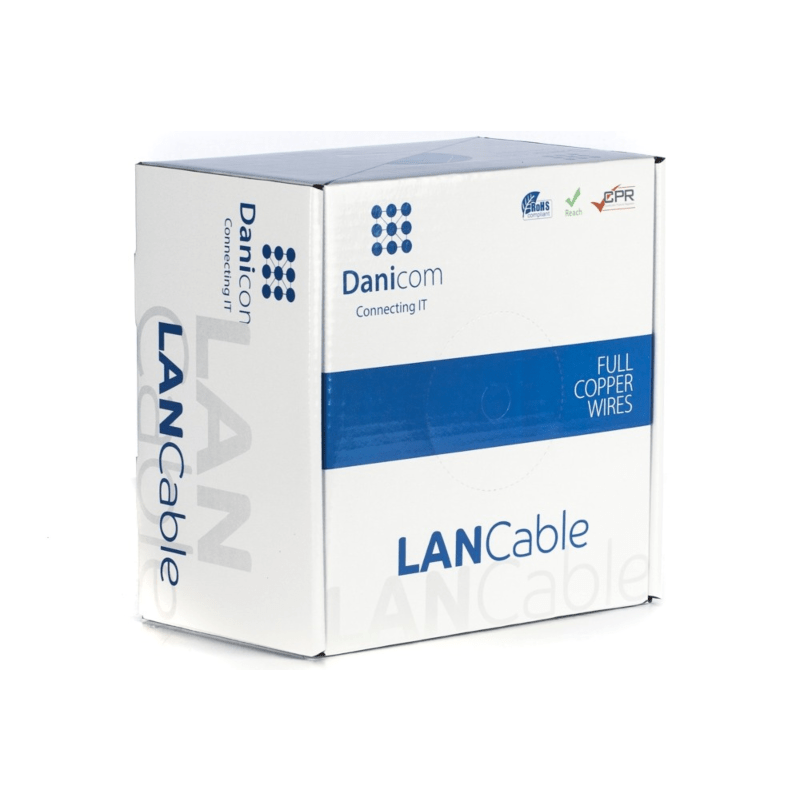 Cable flexible DANICOM CAT6A S/FTP de 100 m en rollo - PVC (Fca)
